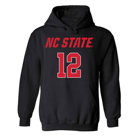 NC State - NCAA Women's Volleyball : Courtney Bryant - Black Replica Shersey Hooded Sweatshirt