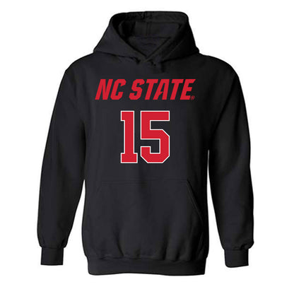 NC State - NCAA Women's Volleyball : Lily Cropper - Black Replica Shersey Hooded Sweatshirt