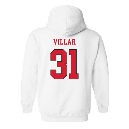 NC State - NCAA Women's Volleyball : Elaisa Villar - White Replica Shersey Hooded Sweatshirt