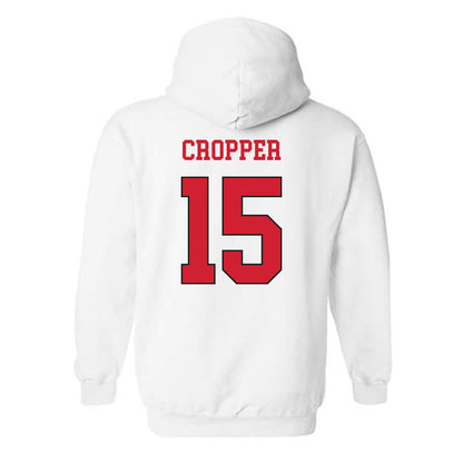 NC State - NCAA Women's Volleyball : Lily Cropper - White Replica Shersey Hooded Sweatshirt