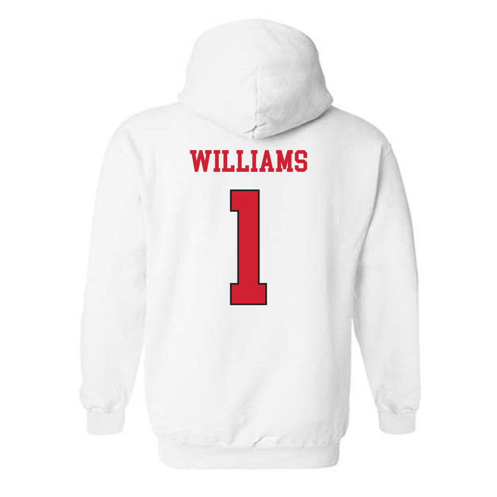 NC State - NCAA Women's Volleyball : Madison Williams - White Replica Shersey Hooded Sweatshirt