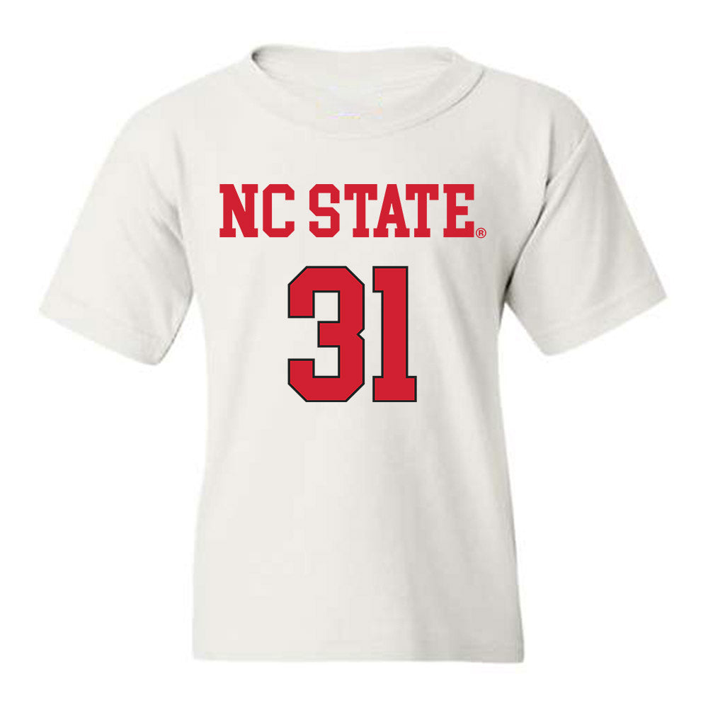 NC State - NCAA Women's Volleyball : Elaisa Villar - White Replica Shersey Youth T-Shirt