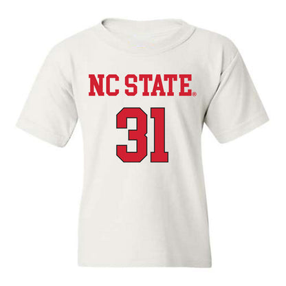 NC State - NCAA Women's Volleyball : Elaisa Villar - White Replica Shersey Youth T-Shirt