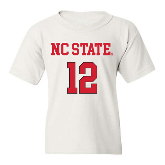 NC State - NCAA Women's Volleyball : Courtney Bryant - White Replica Shersey Youth T-Shirt