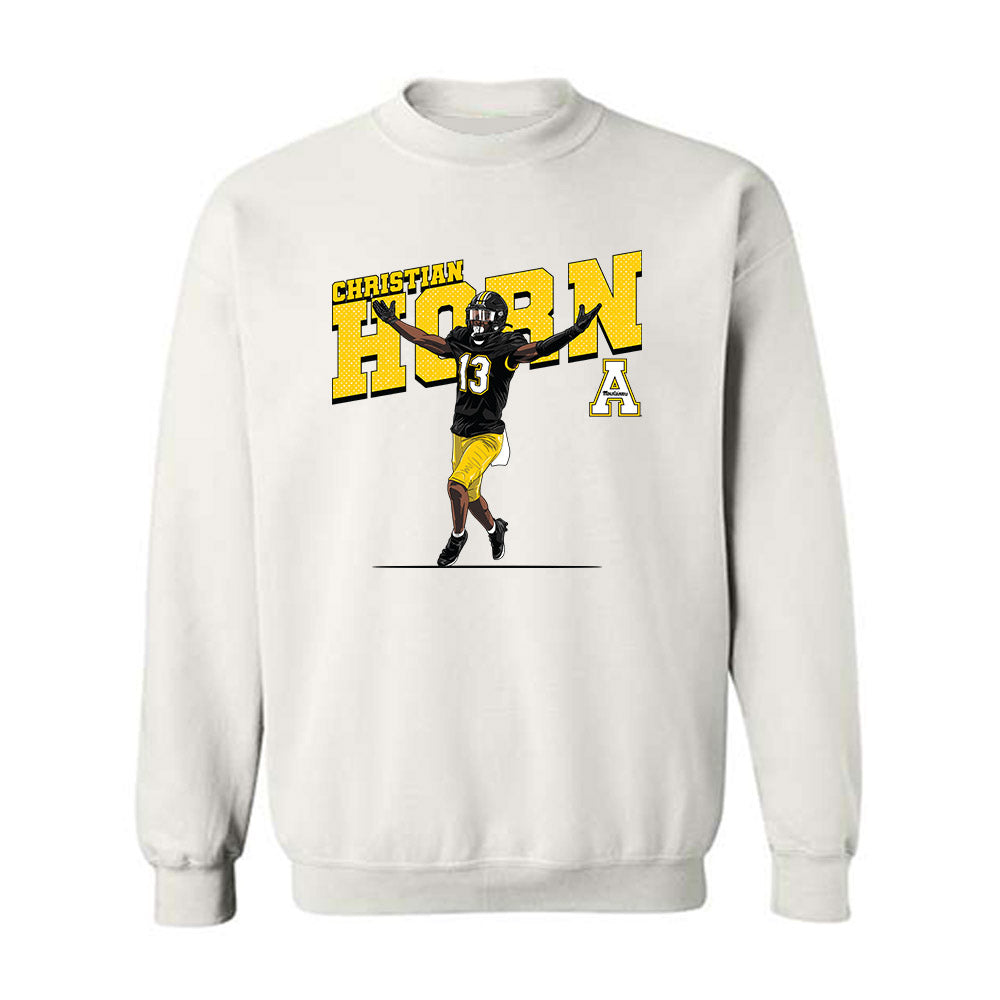 App State - NCAA Football : Christan Horn - Caricature Sweatshirt