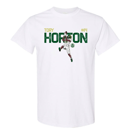 Colorado State - NCAA Football : Tory Horton - Caricature Short Sleeve T-Shirt