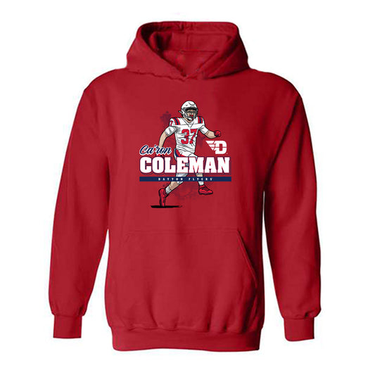 Dayton - NCAA Football : Ca'ron Coleman - Red Caricature Hooded Sweatshirt