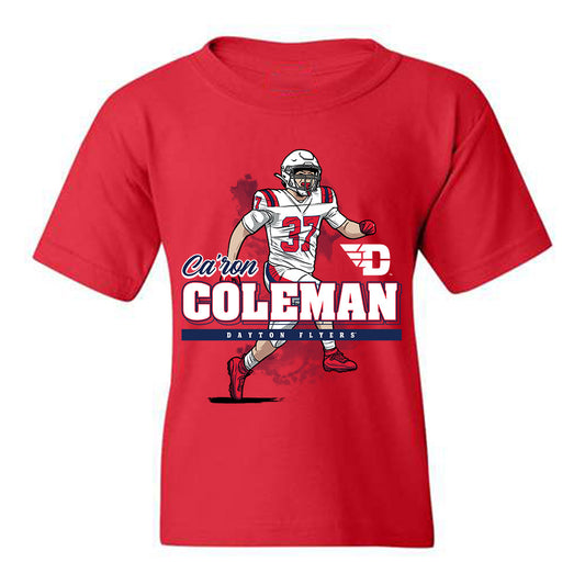 Dayton - NCAA Football : Ca'ron Coleman - Red Caricature Youth T-Shirt