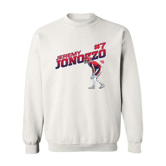 Dayton - NCAA Football : Jeremy Jonozzo - White Caricature Sweatshirt