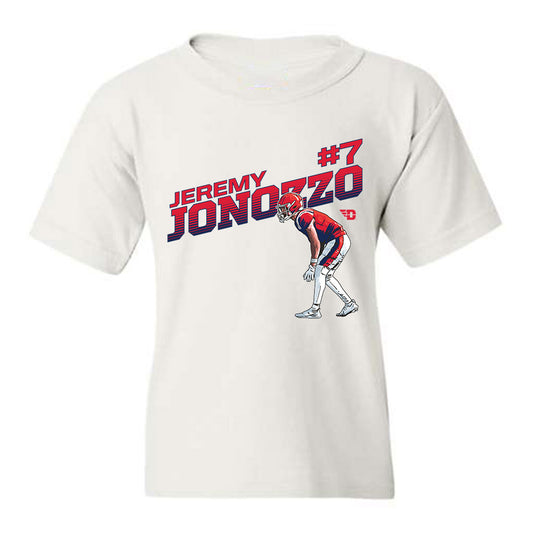 Dayton - NCAA Football : Jeremy Jonozzo - White Caricature Youth T-Shirt