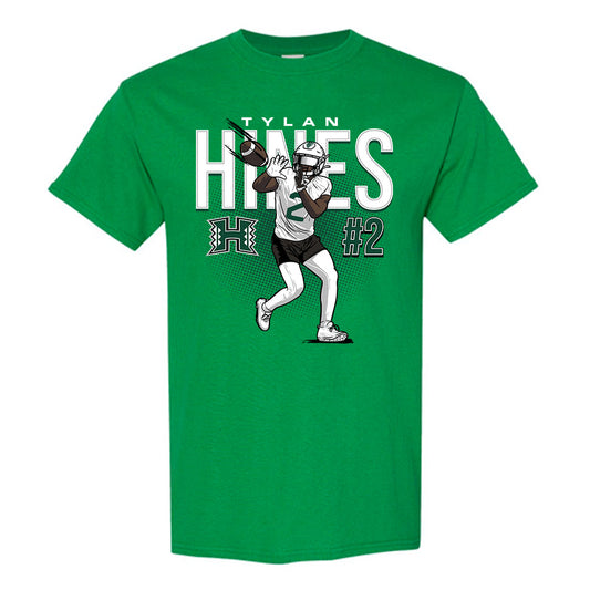 Hawaii - NCAA Football : Tylan Hines - Caricature Short Sleeve T-Shirt
