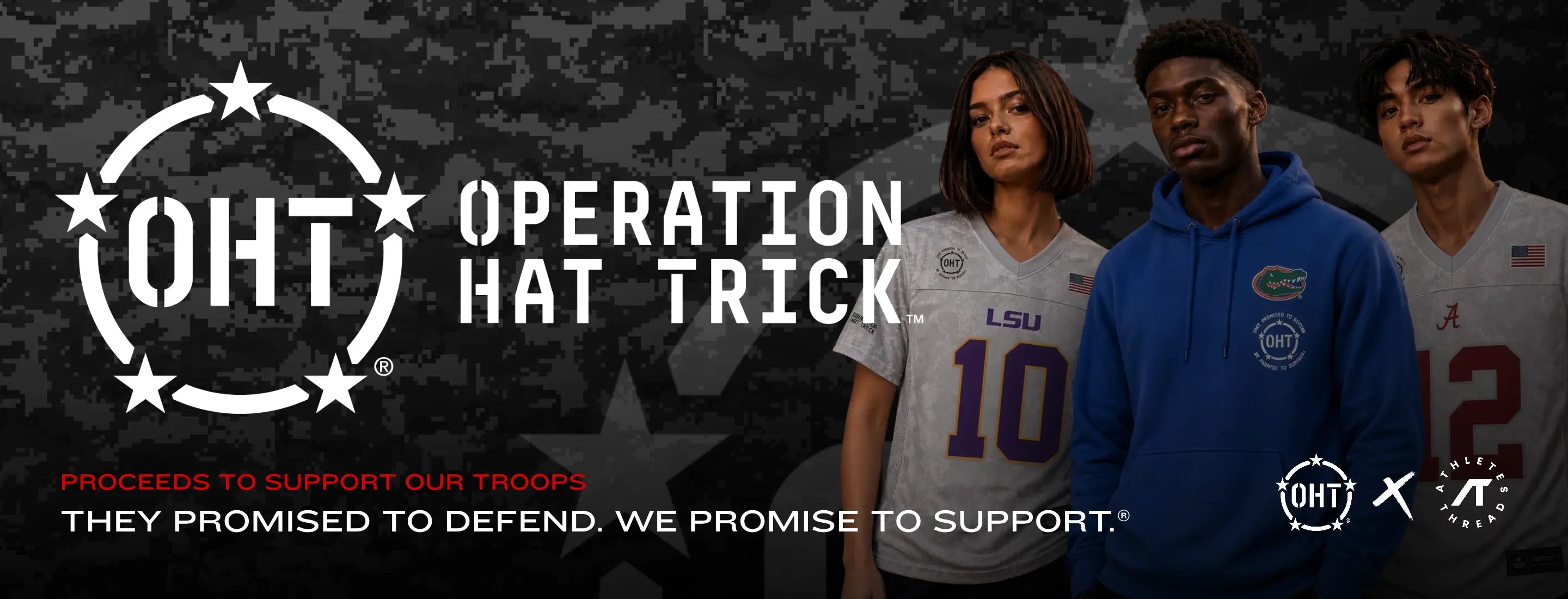 Athletes Thread x Operation Hat Trick. Proceeds to support our troops. They promised to defend. We promise to support.